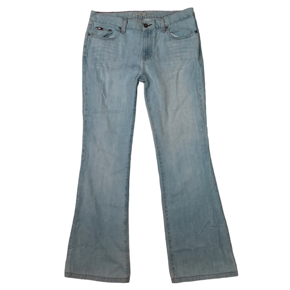 Tommy Hilfiger VTG Y2K Wide Leg Flare Blue Jeans SZ 10